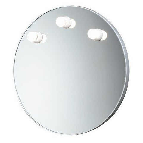 Miroir Gedy Dakota rond 60 cm avec cadre blanc et éclairage