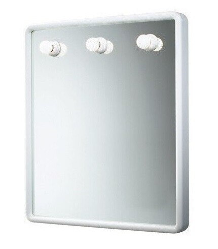 Miroir Dakota rectangulaire 60 x 70 cm avec cadre blanc et éclairage