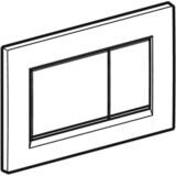 Sigma20 square plaque, noir mat, chromé brillant, Easy Clean, Anti-Traces de doigt, déclencheur frontal.