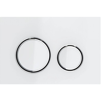 Plaque de déclenchement Geberit Sigma50 round / Verre blanc - chromé