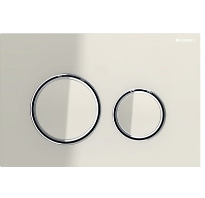 Plaque de déclenchement Geberit Sigma50 round / Verre sable gris - chromé