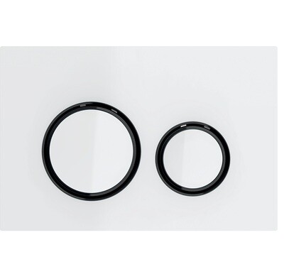 Plaque de déclenchement Geberit Sigma50 round / Verre blanc - noir chromé