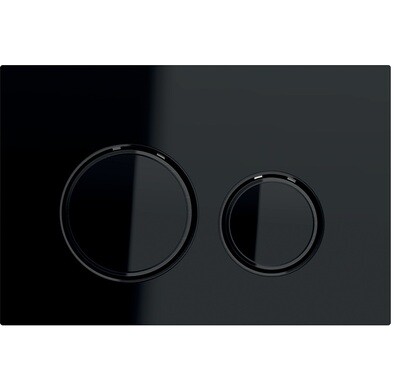 Plaque de déclenchement Geberit Sigma50 round / Verre noir - noir chromé