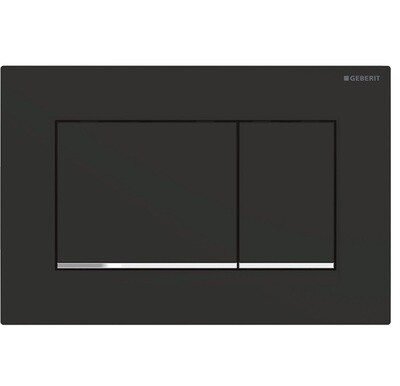 Plaque de déclenchement Sigma20 square / Noir mat - bandes design : chromé