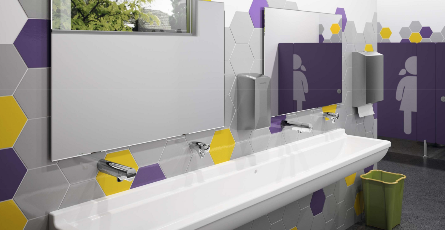 Robinet temporisé sans contact mural simple pour lavabo 1,9L / min Presto Safe