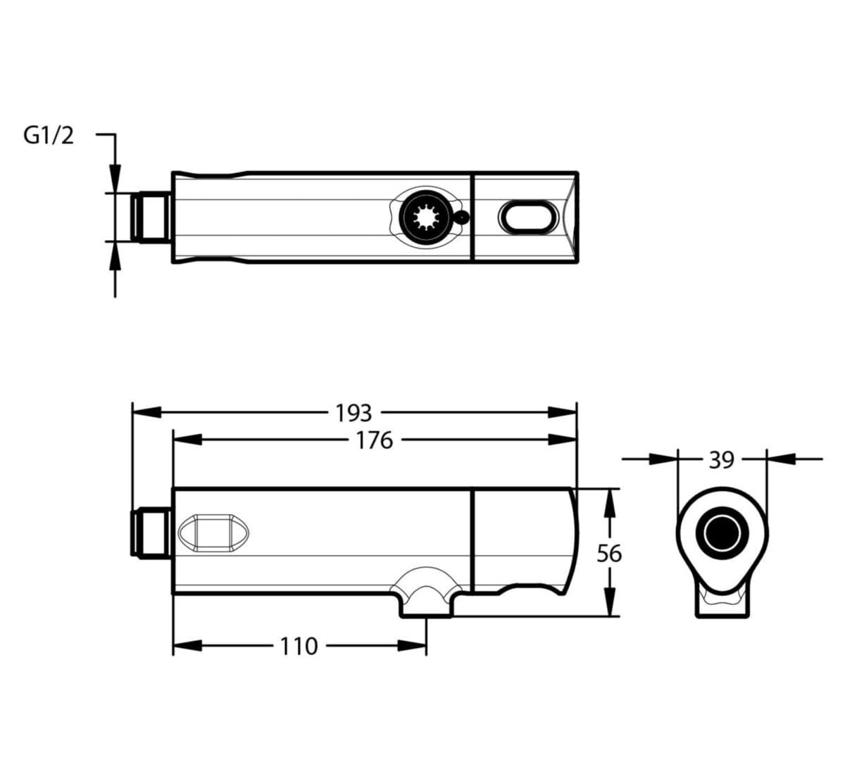 Robinet temporisé sans contact mural simple pour lavabo 1,9L / min Presto Safe — vue 3