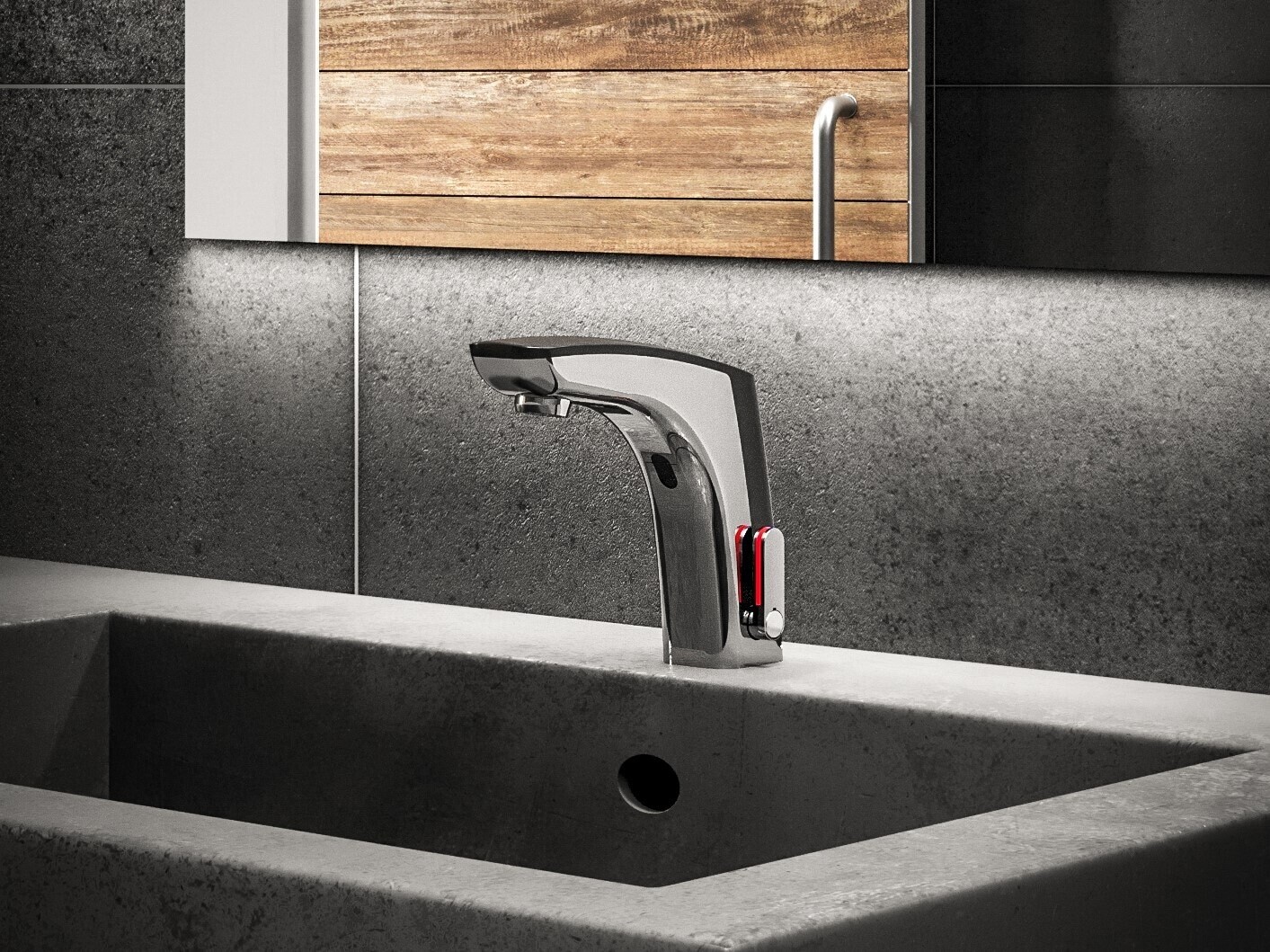 Mitigeur de lavabo électronique sur plage sur secteur Presto Nova
