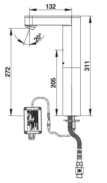 Robinet de lavabo rehaussé électronique sur secteur Presto So'o - vue 4