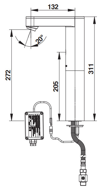 Robinet de lavabo rehaussé électronique sur secteur Presto So'o — vue 4