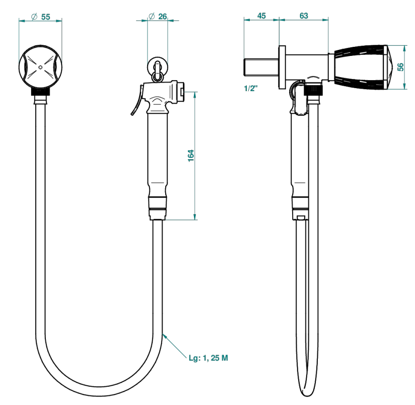 Ensemble hygiénique de WC THG avec robinet d'arrêt - Collection "Infini porcelaine blanche" - vue 4