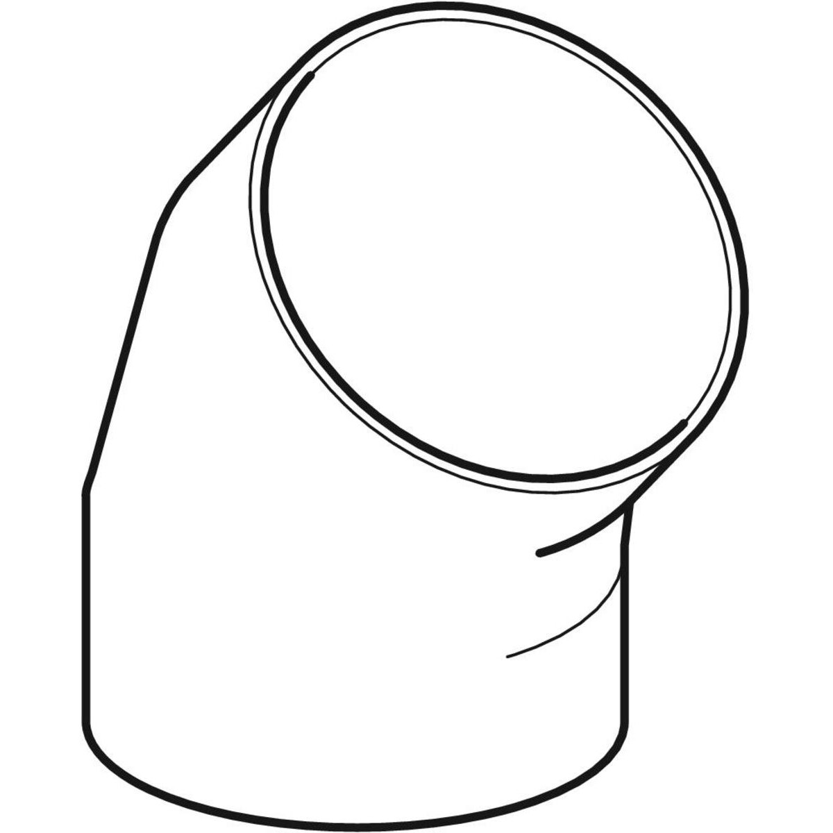 Coude à segment Geberit PEHD : 45°, d=250mm