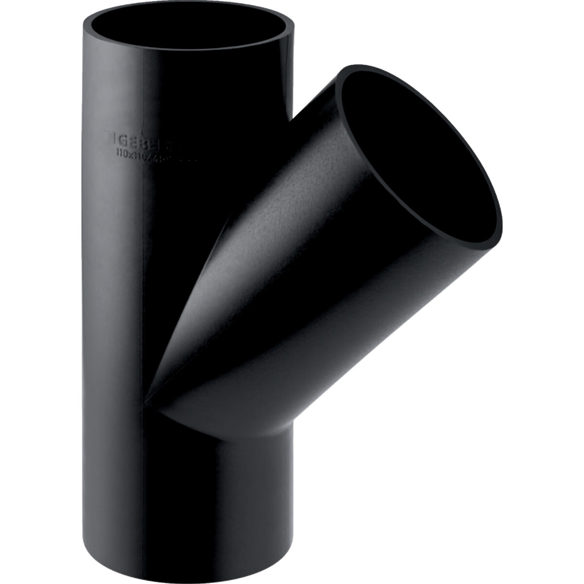 Embranchement / Culotte simple 45° (Y) Geberit PEHD : d=75mm, d1=56mm