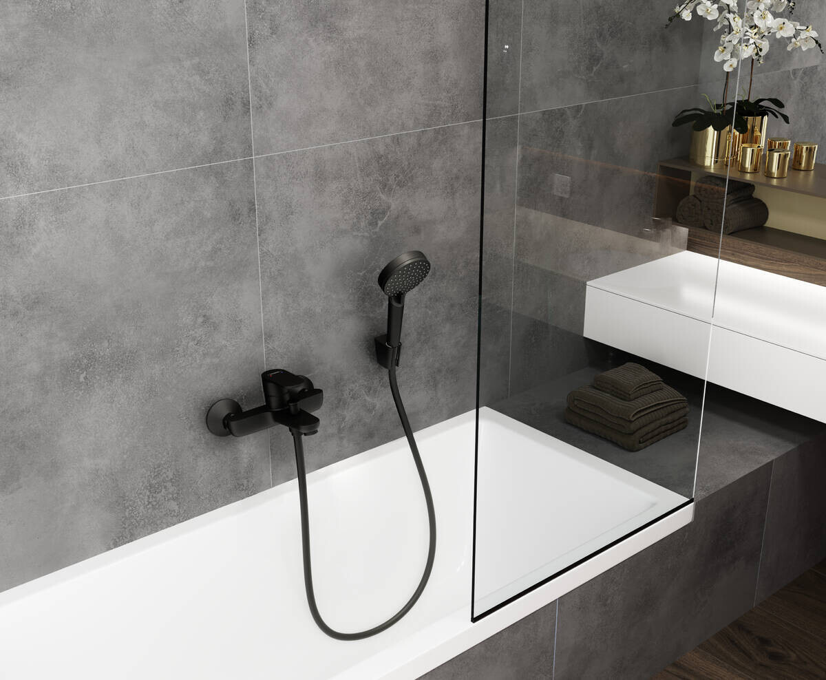 Support mural Hansgrohe Porter S en noir mat