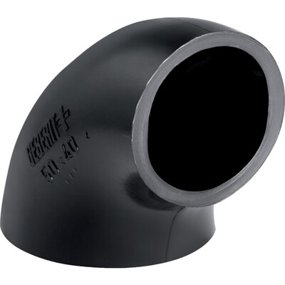 Coude 90° Geberit PEHD réduit, sans branche : 90°, d=50mm, d1=40mm