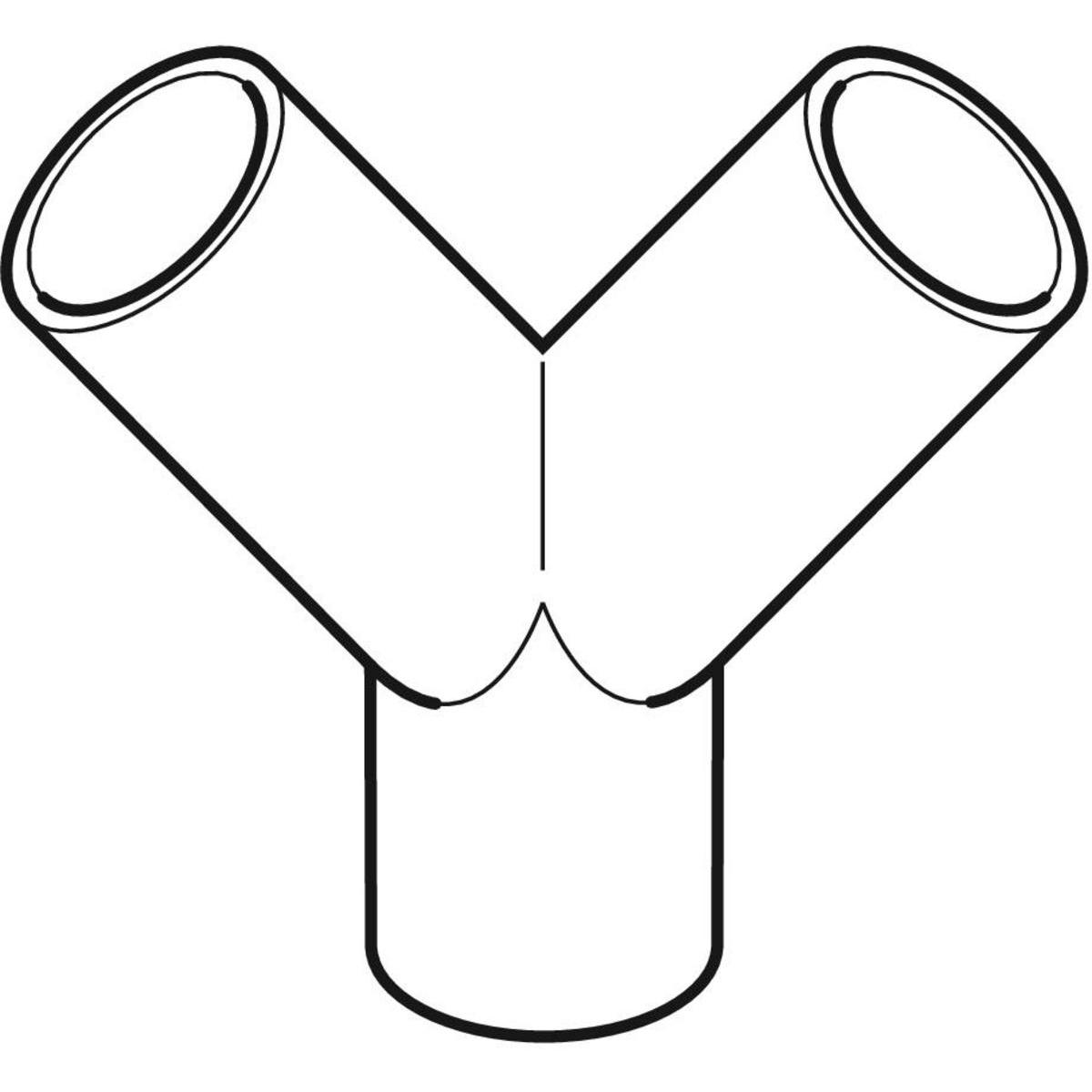 Té-culotte 2 x 30° Geberit PEHD : d=50mm, d1=50mm - vue 2