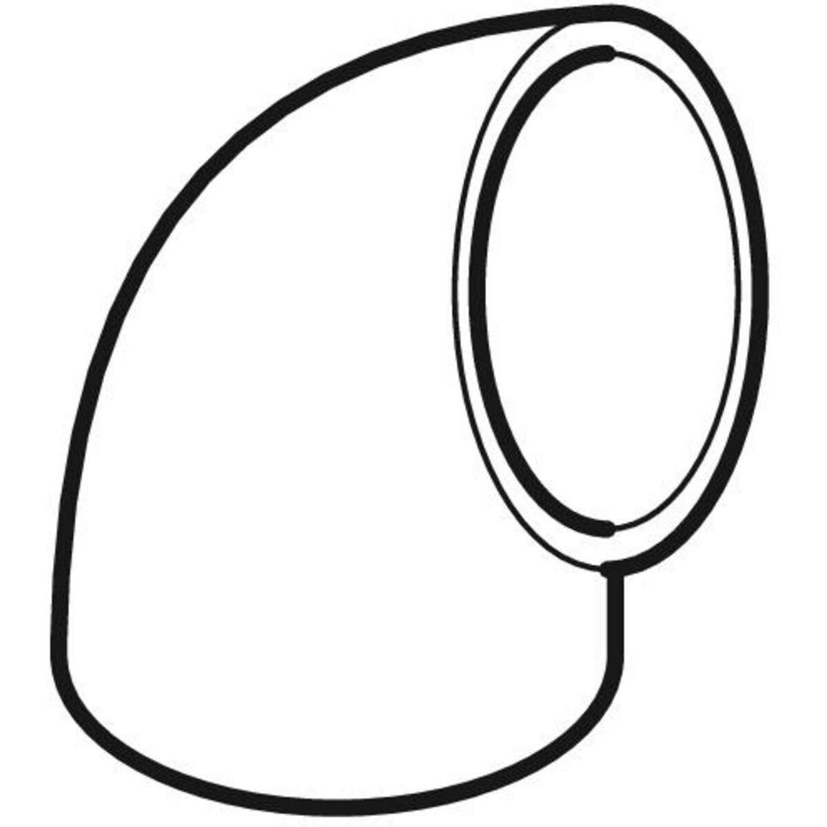 Coude 90° Geberit PEHD réduit, sans branche : 90°, d=50mm, d1=40mm — vue 2