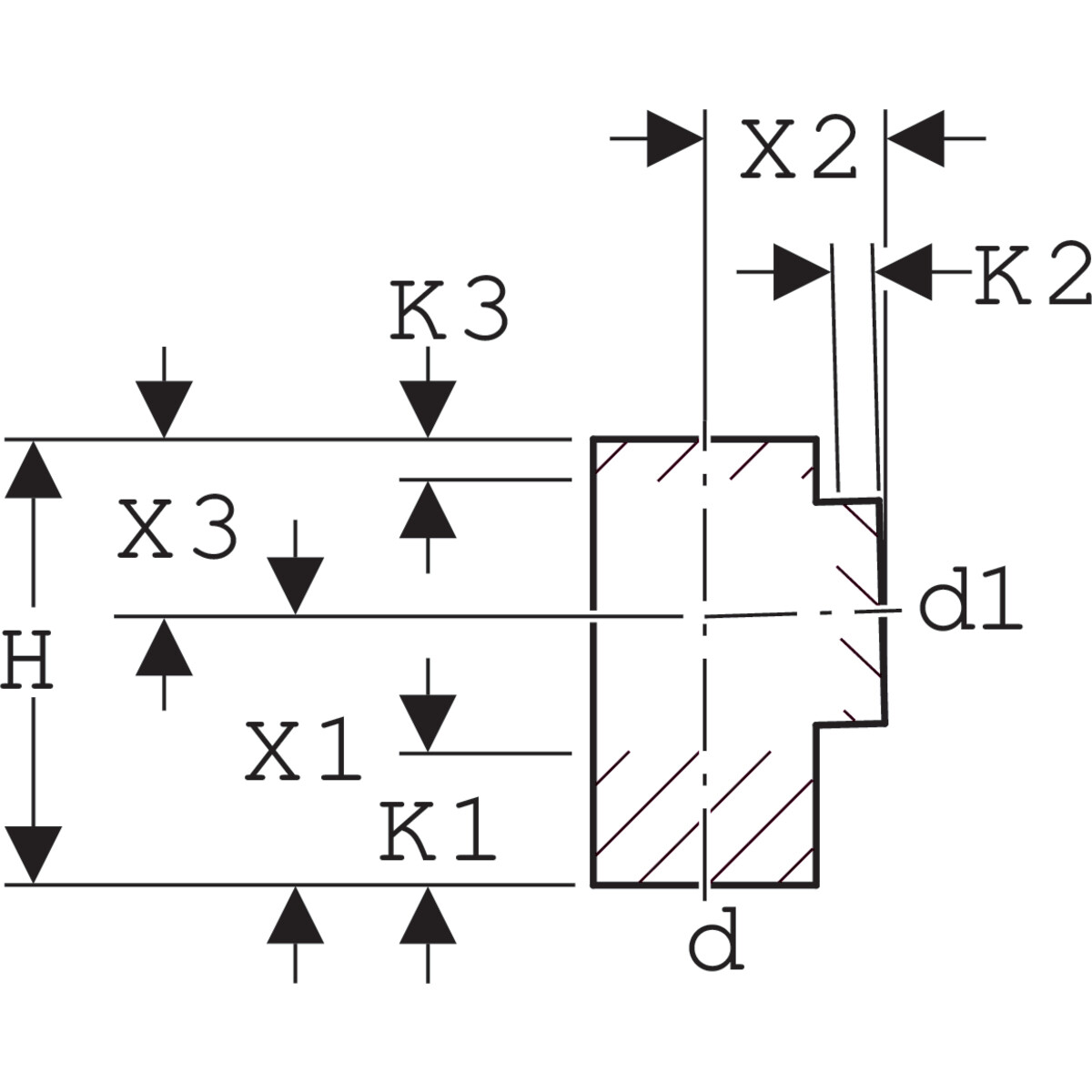Embranchement 88.5° (T) Geberit PEHD : d=110mm, d1=63mm — vue 3