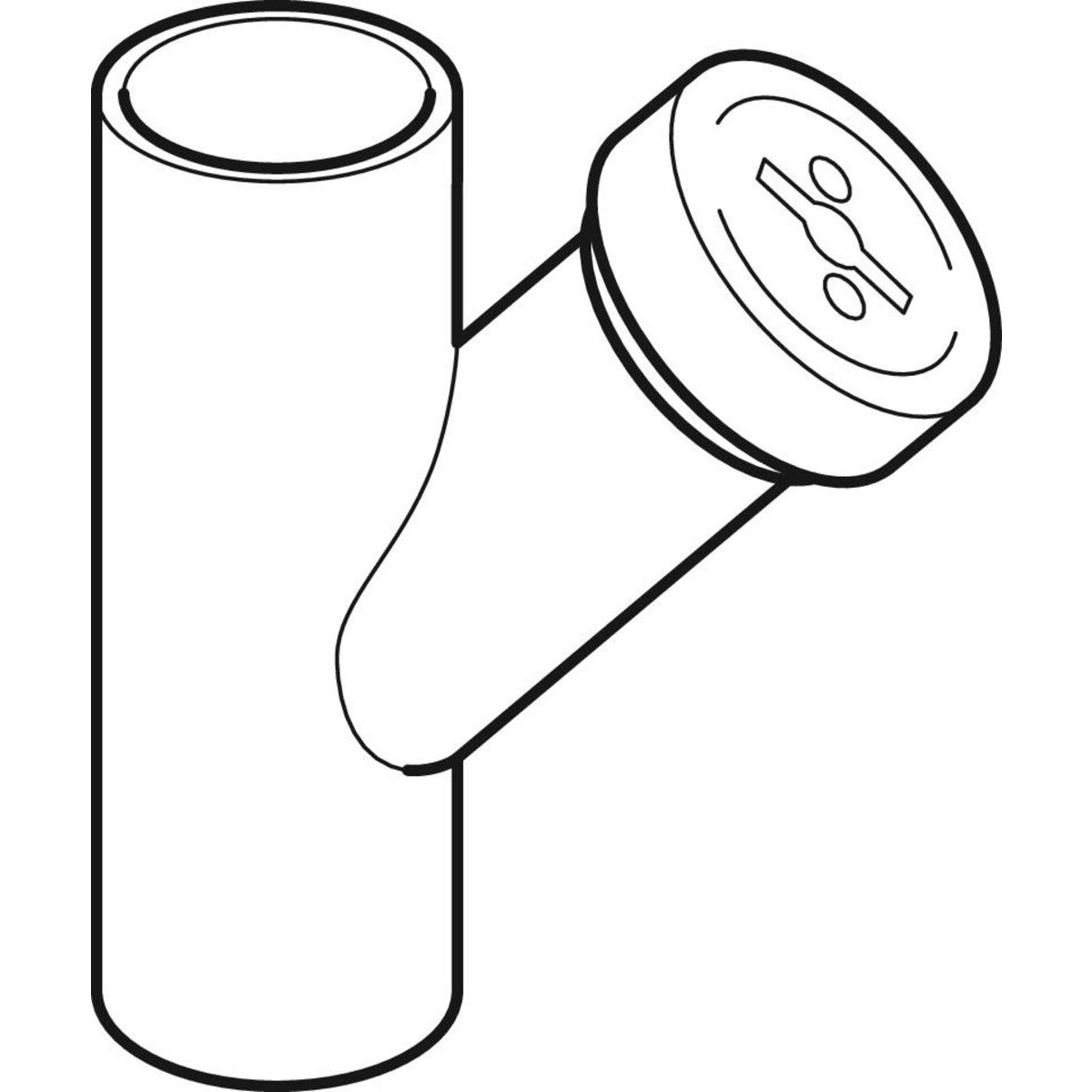 Pièce de nettoyage 45° Geberit PEHD avec trappe de visite ronde : d=125mm, d1=110mm