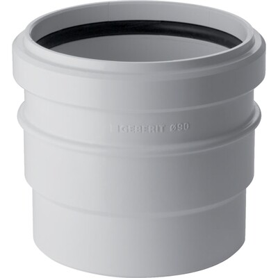 Raccord de transition Geberit sur PVC : d=90mm, d1=100mm, d2=94mm, Blanc alpin