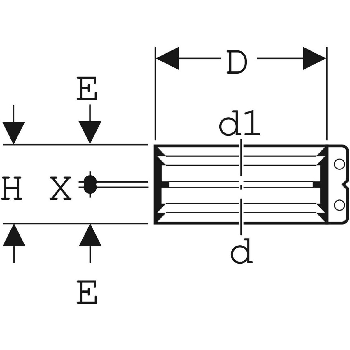 Raccord de serrage de transition Geberit : d=125mm, d1=125mm — vue 3