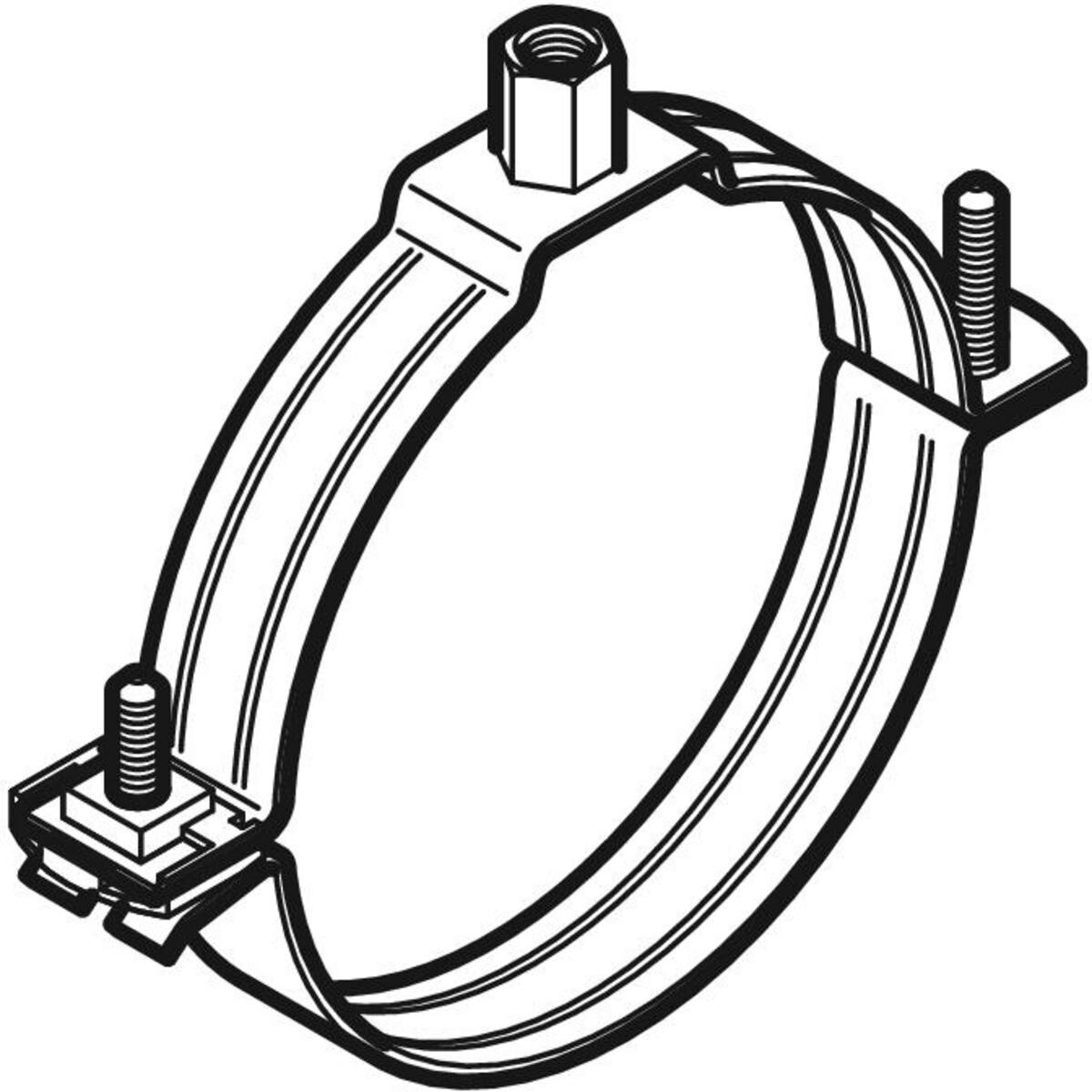 Collier Geberit avec manchon fileté M8 / M10 : di=63mm
