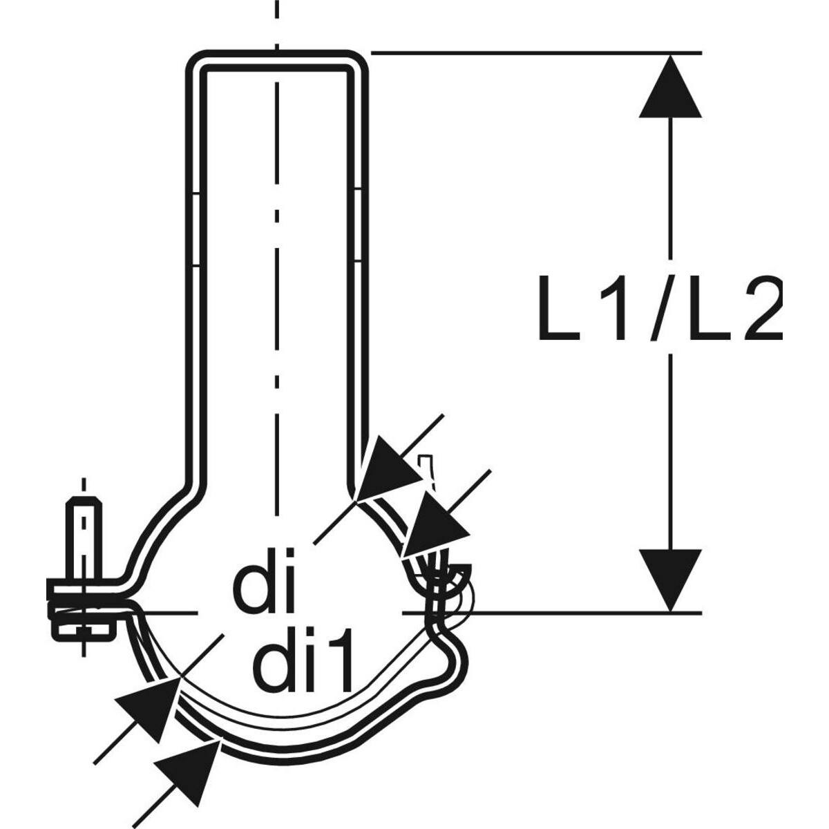 Collier Geberit Pluvia adaptable : d=56mm, d1=64mm — vue 3