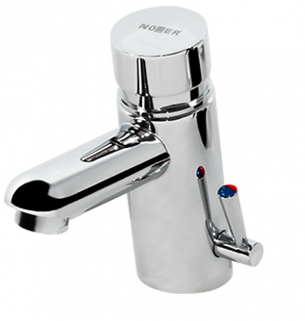 Mitigeur de lavabo temporisé Nofer Standard en chromé brillant