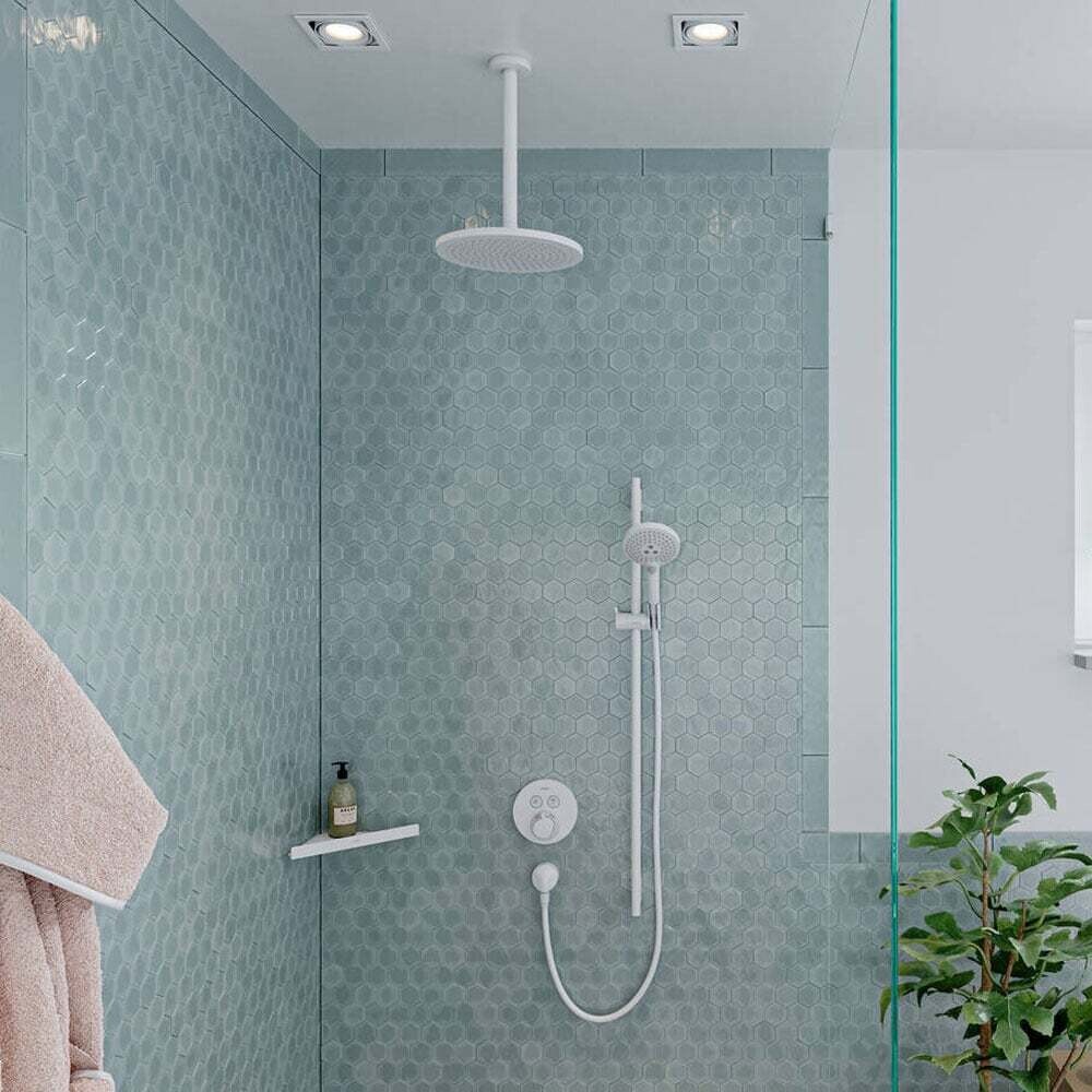 Set de finition pour mitigeur thermostatique encastré Hansgrohe ShowerSelect S en blanc mat