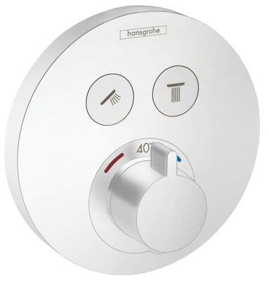 Set de finition pour mitigeur thermostatique encastré Hansgrohe ShowerSelect S en blanc mat