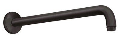 Bras de douche mural Hansgrohe 389 mm avec rosace ronde en noir mat