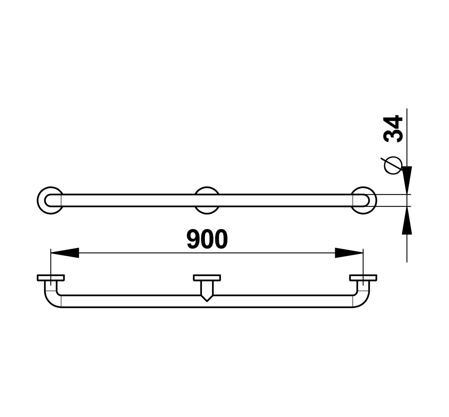 Barre d'appui et de maintien Presto 900 — vue 3