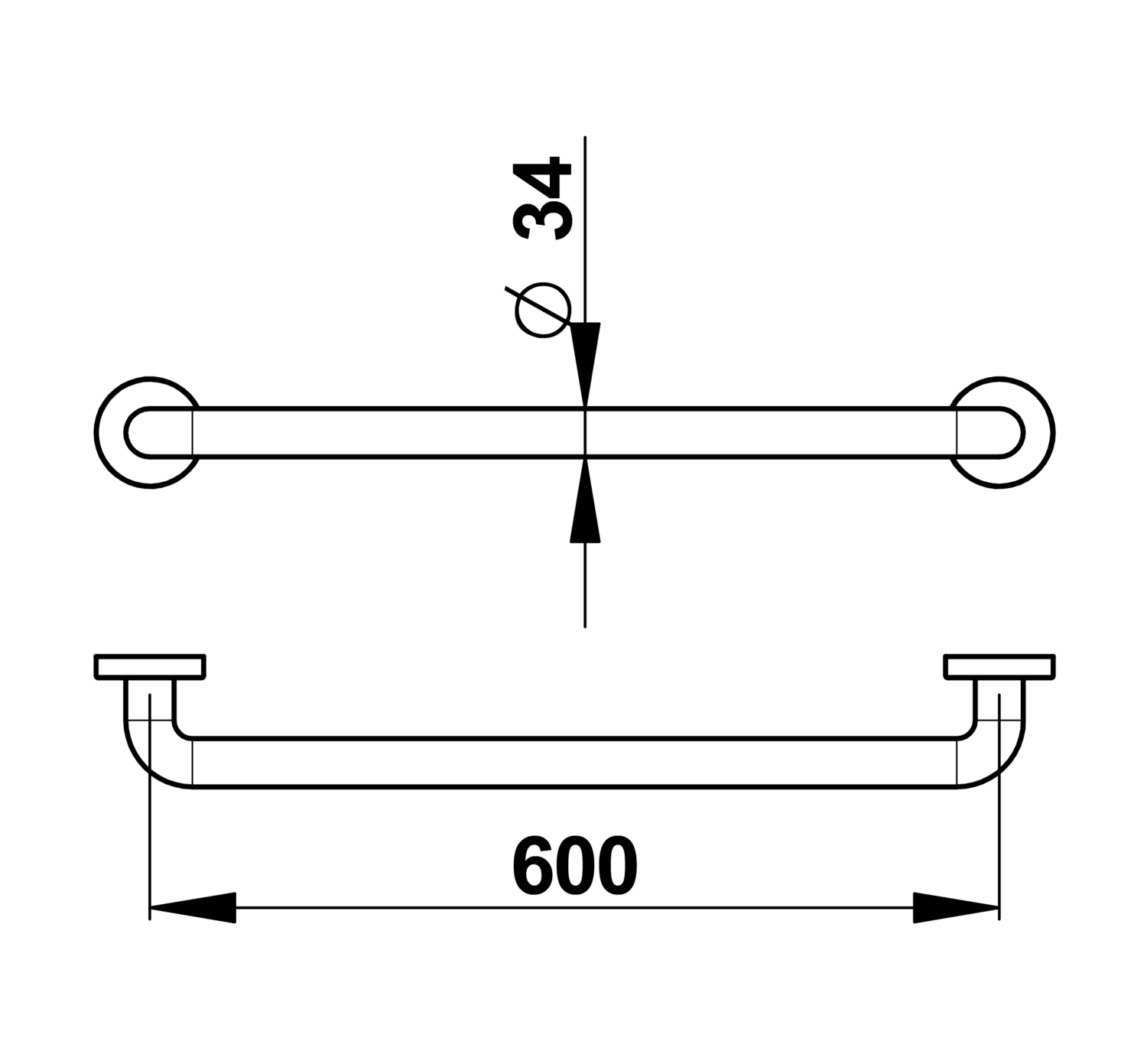 Barre d'appui et de maintien Presto 600 — vue 3