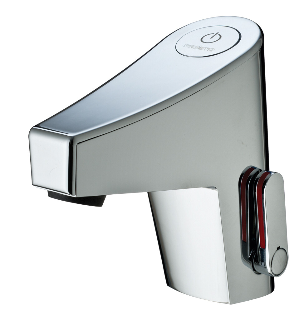 Mitigeur de lavabo sensitif Presto Touch® chromé avec transformateur et sans robinet d'arrêt