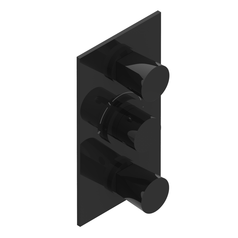 Set de finition THG pour douche thermostatique à encastrer avec deux robinets d'arrêt à 2 fonctions - Collection "Métamorphose" — vue 3