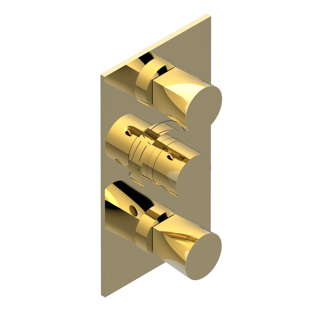 Set de finition THG pour douche thermostatique à encastrer avec deux robinets d'arrêt à 2 fonctions - Collection "Métamorphose"