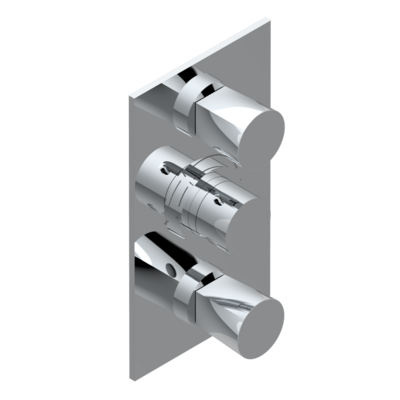 Set de finition THG pour douche thermostatique à encastrer avec deux robinets d&#39;arrêt à 2 fonctions - Collection &quot;Métamorphose&quot;
