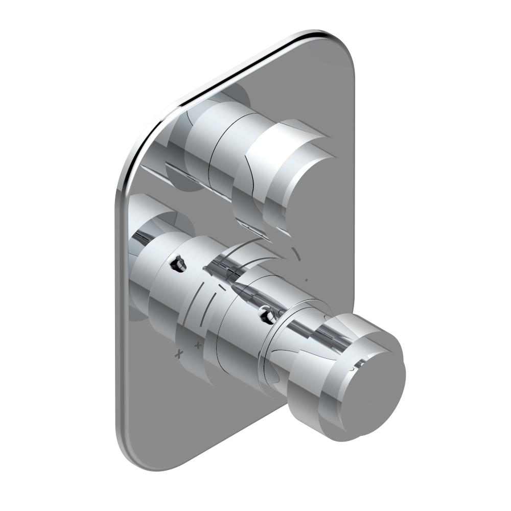 Set de finition THG pour douche thermostatique à encastrer avec un robinet d&#39;arrêt - Collection &quot;Diplomate&quot;