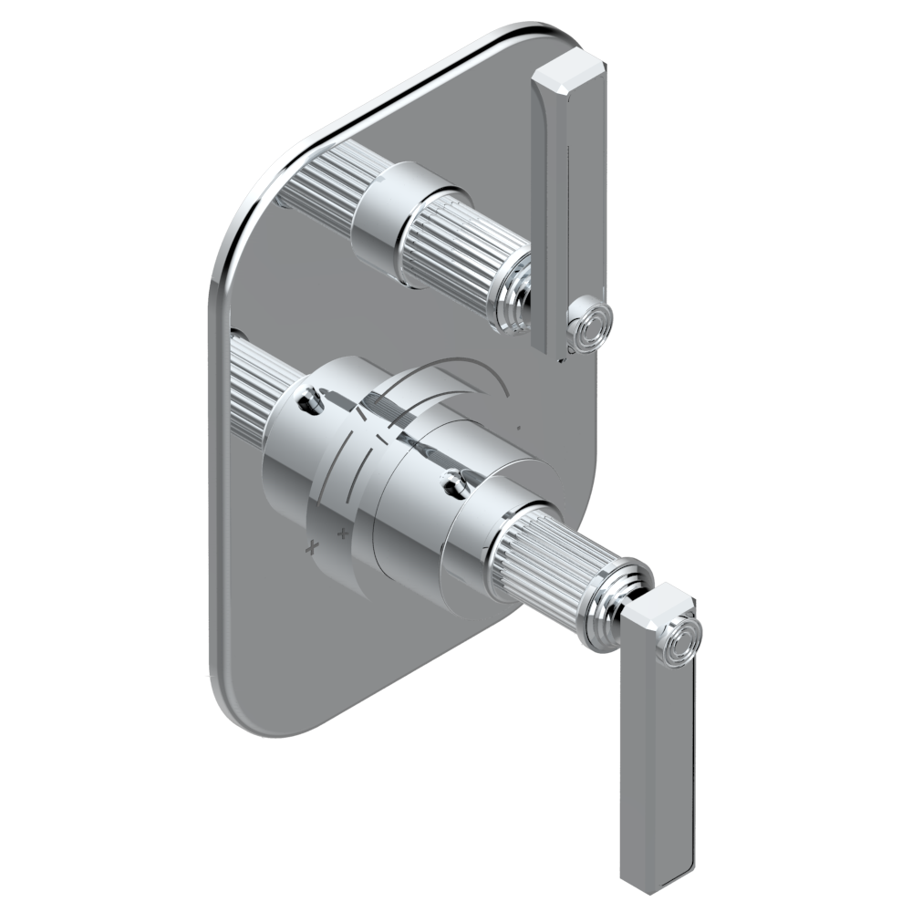 Set de finition THG pour douche thermostatique à encastrer avec robinet d&#39;arrêt - Collection &quot;Grand Central&quot;