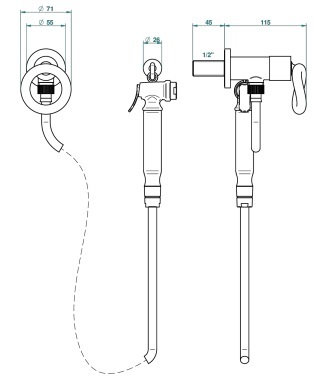Ensemble hygiénique de WC THG avec robinet d'arrêt - Collection "O" - vue 4