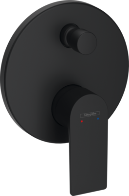 Set de finition pour mitigeur de bain / douche encastré Hansgrohe Rebris E en noir mat