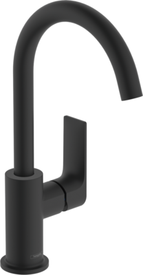 Mitigeur de lavabo Hansgrohe Rebris E 210 avec bec orientable et tirette et vidage en noir mat