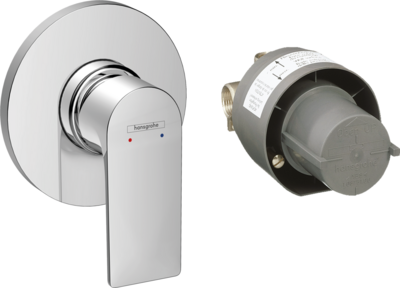 Set de finition pour mitigeur de douche encastré Hansgrohe Rebris E avec corps d'encastrement