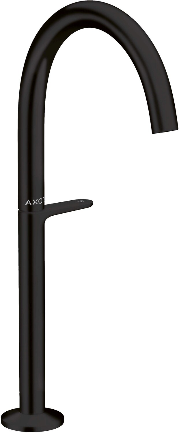 Mitigeur de lavabo AXOR One Select 270 surélevé avec bonde push-open en noir mat