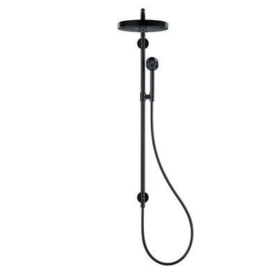Colonne de douche AXOR One avec douche de tête 280 pour installation encastrée en noir mat