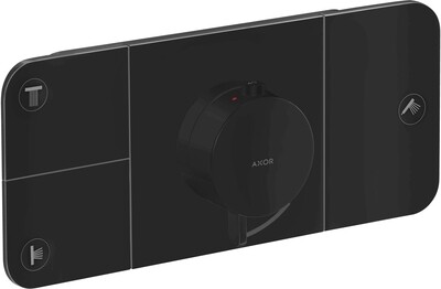 Module thermostatique encastré AXOR One avec 3 fonctions en noir mat