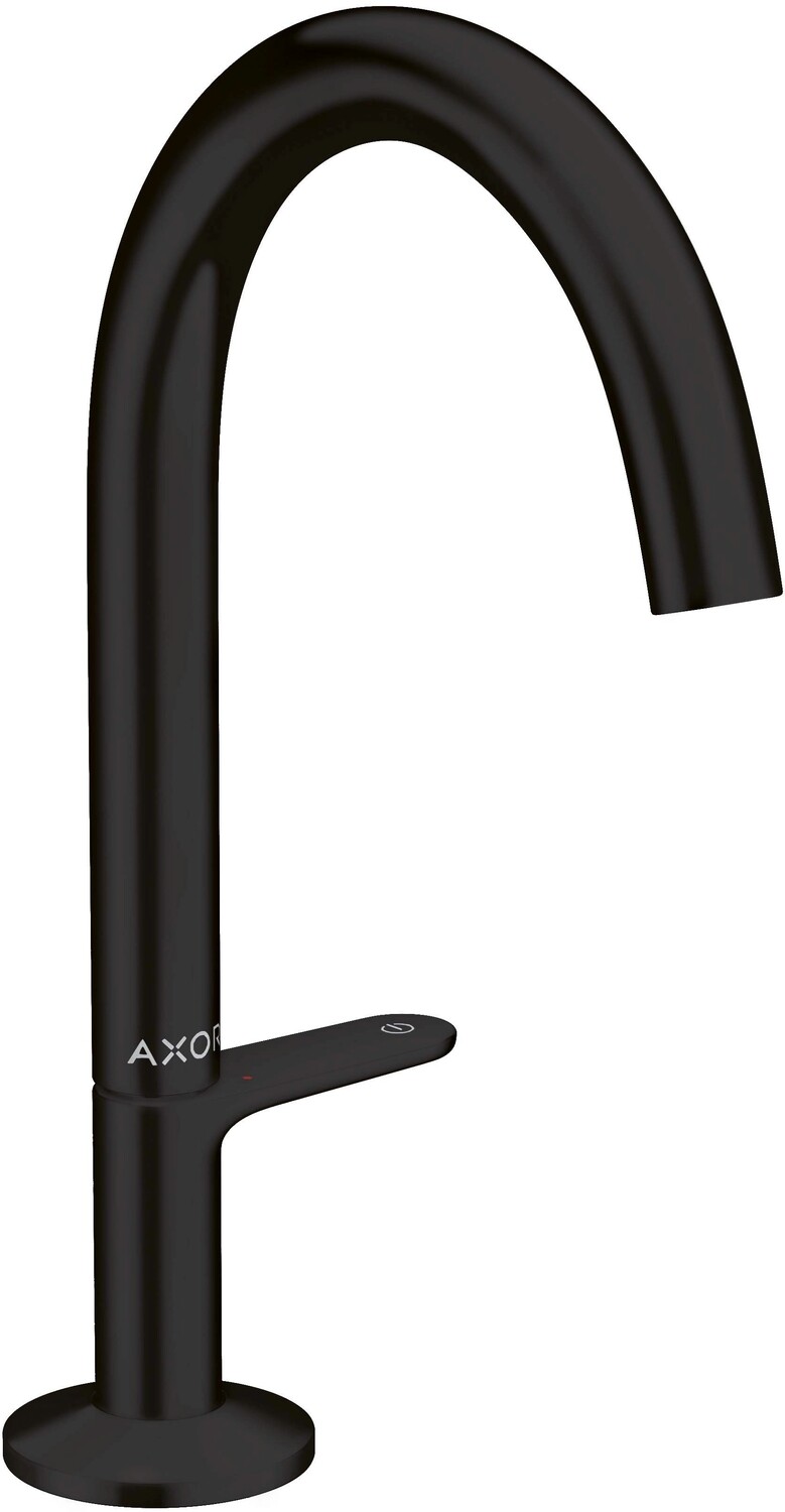 Mitigeur de lavabo AXOR One Select 170 avec bonde push-open en noir mat