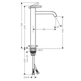 AXOR One Mitigeur de lavabo 260, bonde à écoulement libre