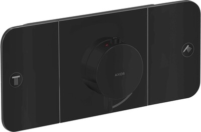 Module thermostatique encastré AXOR One avec 2 fonctions en noir mat