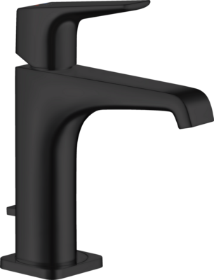 Mitigeur de lavabo AXOR Citterio E 130 avec poignée à levier et tirette de vidage en noir mat