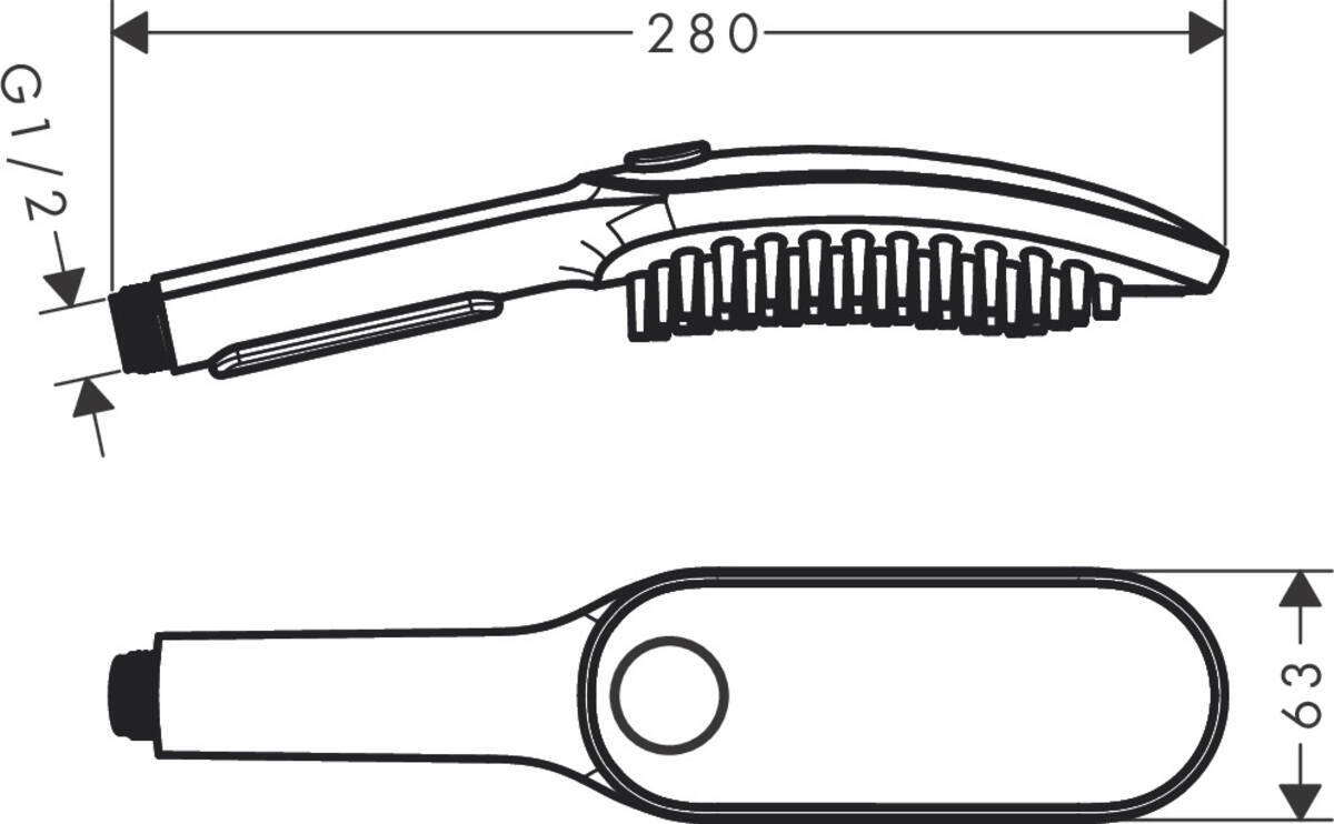 Douchette à main pour chien Hansgrohe 150 3 jets en blanc mat - vue 6